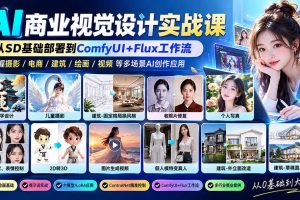 (20824期)【无水印】AI商业视觉设计实战课:从SD基础部署到ComfyUI+Flux工作流,掌握摄影电商建筑AI创作