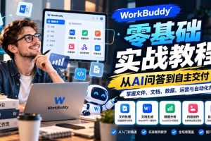 （20827期）WorkBuddy零基础实战教程：从AI问答到自主交付，掌握文件、文档、数据、运营与自动化办公