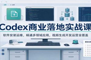 Codex商业落地实战课:软件安装运维,精通多领域应用,视频生成开发运营全覆盖