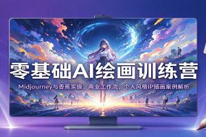 零基础AI绘画训练营:Midjourney与香蕉实操,商业工作流,个人风格IP插画案例解析