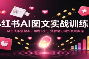小红书AI图文实战训练营:AI生成条漫绘本,角色设计,爆款笔记制作变现实操